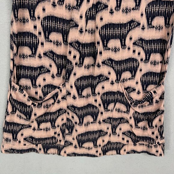 Anthropologie Maeve Dress Womens 2 Pink Zola Polar Bear Pocket Eclectic Mini - Picture 4 of 14